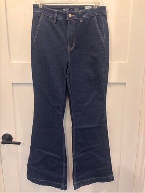 Old Navy Navy Blue Mid-Rise Flare Jeans